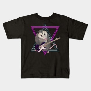 Opossum playing the bass guitar Kids T-Shirt